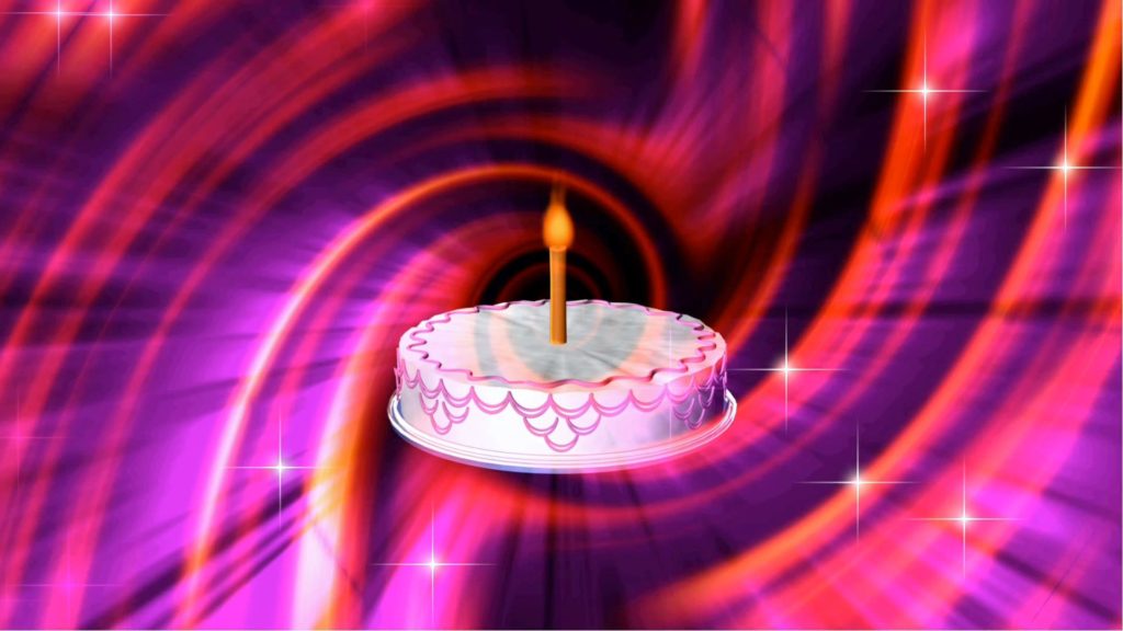 A Holiday Themed Video Menue Background Based on Cake on a Vivid Pink and Purple Abstract Background